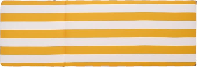 SAFAVIEH Outdoor Patio Furniture Collection – Callan Tan Rope & Yellow Stripe Cushion Lounger, Fully Assembled Outdoor Chaise, Modern Low-Profile Design (PAT7546Y)