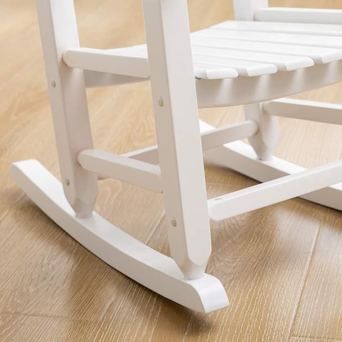 Toddler Rocking Chair Kids Child Wooden Small Baby Comfy Rocker Chairs Furniture for Nursery Bedroom Livingroom Outdoor Reading Room, Ages 3-6, White