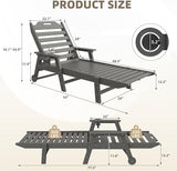 Mdeam 6-Position Pool Lounge Chairs Set of 2, 24" W Oversized Sun Tanning Chair, 500LBS Capacity - Photo 2