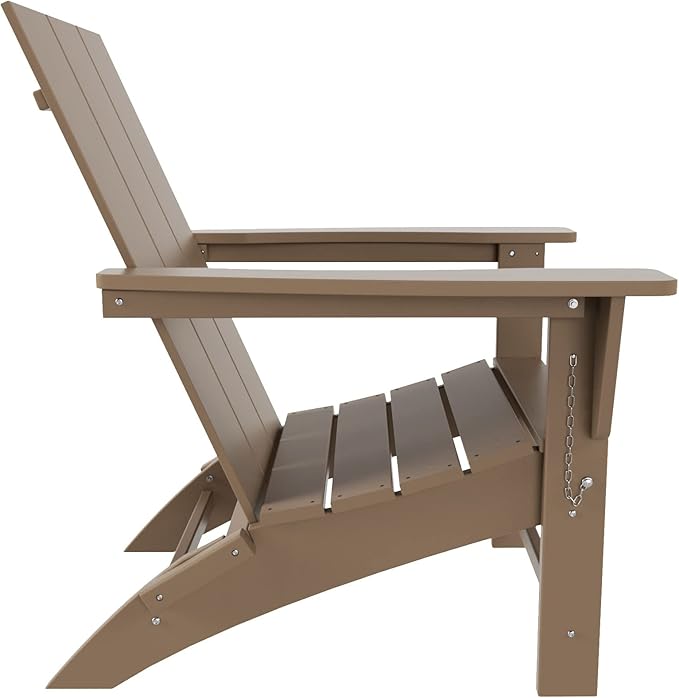WestinTrends Ashore Modern Outdoor Folding Adirondack Chair (Set of 2), Weathered Wood