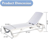 Domi Outdoor Chaise Lounge, Pool Lounge Chair Plastic Adjustable Recliner in-Pool Lounger Tanning Lounge Chair for - Photo 2