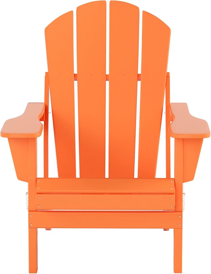 WO Home Furniture Adirondack Chairs Table Set of 3 PCS Outdoor Folding Chairs Coffee Table Weather/UV Resistant for Lawn - Photo 3