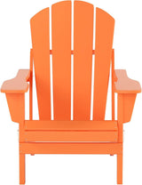 WO Home Furniture Adirondack Chairs Table Set of 3 PCS Outdoor Folding Chairs Coffee Table Weather/UV Resistant for Lawn - Photo 3