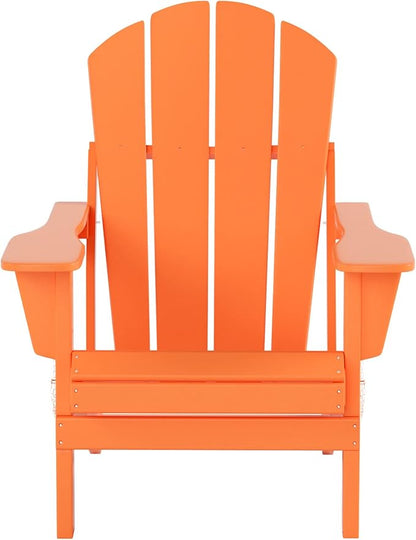 WO WESTIN OUTDOOR HDPE Laguna Outdoor Poly Adirondack Chair with Side Table, Orange