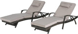 KEIKI Wicker Outdoor Chaise Lounge Chairs Set of 2 for Patio & Pool Side with 5-Level Adjustable Backrest and Cushions - Photo 6