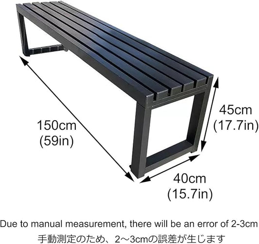 Pure Wrought Iron Metal Garden Bench with Reserved Fixing Holes, Backless Outdoor Bench, 2-3 Person Seat, for Hospital/School/Plaza(Pink,150cm)