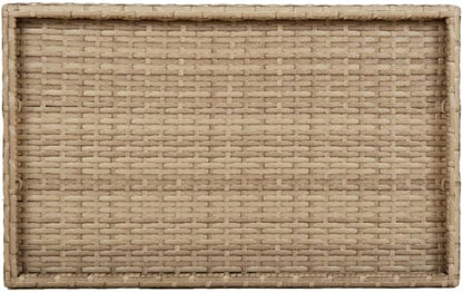 Folding Tray Table, Outdoor coffee table Outdoor Dining Table Outdoor side table Patio table Patio Bistro Accent Table Suitable for Garden Patio Backyard Deck Beige 25.6"x15.7"x29.5" Poly Rattan