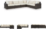 Signature Design by Ashley Kimora Right-Arm Facing Contemporary 4-Piece Outdoor Sectional with Cushion and 6 Throw - Photo 7