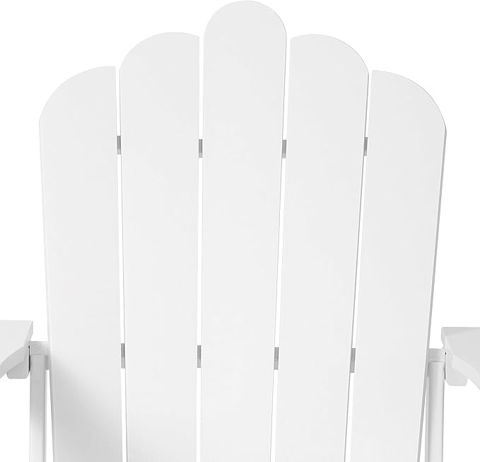 Costaelm Outdoor Patio HDPE Adirondack Chair with Cup Holder, White