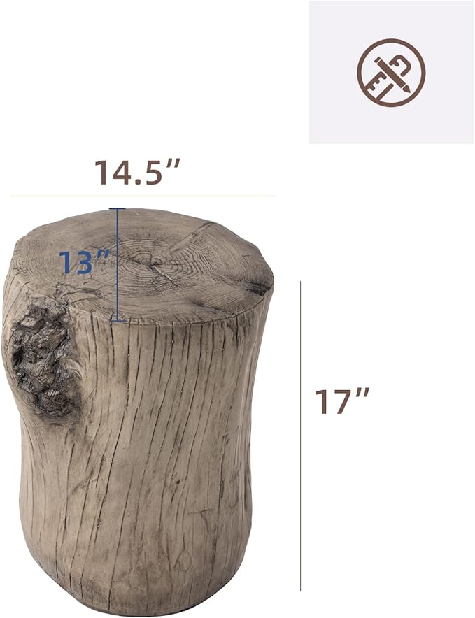 HOMPUS Concrete Outdoor Side TableSet of 2 - Photo 3