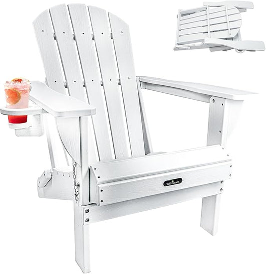 Folding Adirondack Chairs, Modern Plastic Adirondack Chair, All-Weather HDPE Fire Pit Chairs