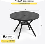 Betterhood 42” Outdoor Patio Table, Metal Patio Dining Table for All Weather, Round Outdoor Coffee Table - Photo 3