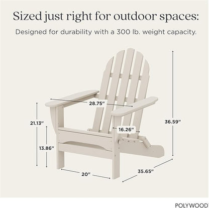POLYWOOD AD5030SA Classic Folding Adirondack, Sand, 35.00" x 29" x 35.00"