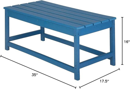 WO WESTIN OUTDOOR HDPE Laguna Outdoor Poly Adirondack Coffee Table, Pacific Blue
