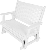 HIPS Patio Glider with Cup Holders, Durable Poly Lumber Material, All-Weather Resistant - Photo 9