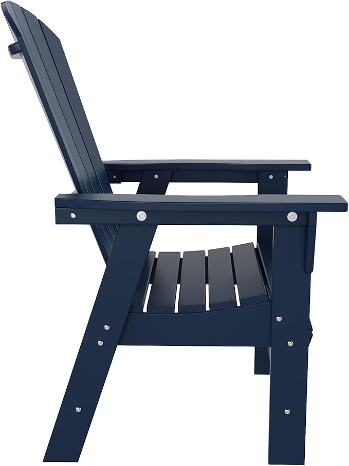 WestinTrends Dylan Outdoor Patio Shell-Back Adirondack Dining Chair Weather Resistant Navy Blue