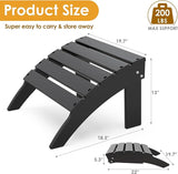 IVY&LANE Outdoor Adirondack Ottoman | Folding | HDPE | Black | All Weather - Photo 3