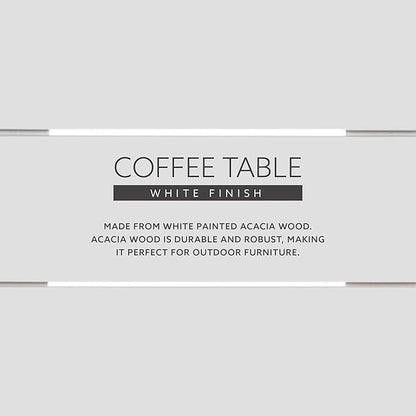 Linon Jayde Adirondack Coffee Table, White 18.11D x 35.24W x 18.11H in