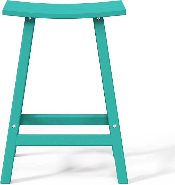 WestinTrends Malibu 2 Piece Set of 24 Height Outdoor/Patio Saddle bar stools, Turquoise