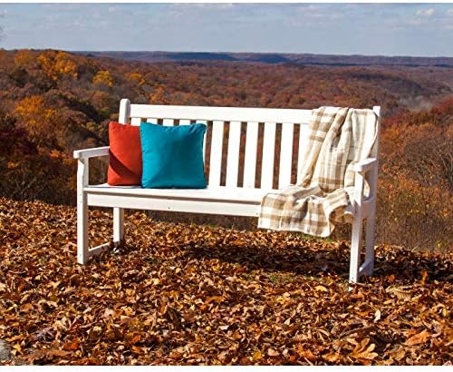 POLYWOOD Traditional Garden Bench, 3-Person, 48 Inch Wide, Outdoor Patio Bench, Composite Furniture for Porch, Dock, Slate Grey