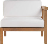 Modway Bayport Outdoor Patio Teak Wood Right-Arm Chair in Natural White - Photo 6