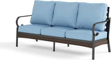 Metal Patio Furniture Sofa with 5.75" Extra Thick Cushion - Photo 8
