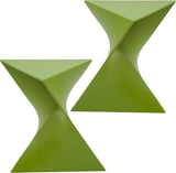 LeisureMod 15.75" Triangular Side Table, Stackable Plastic Accent End Table for Indoor & Outdoor Use - Photo 1