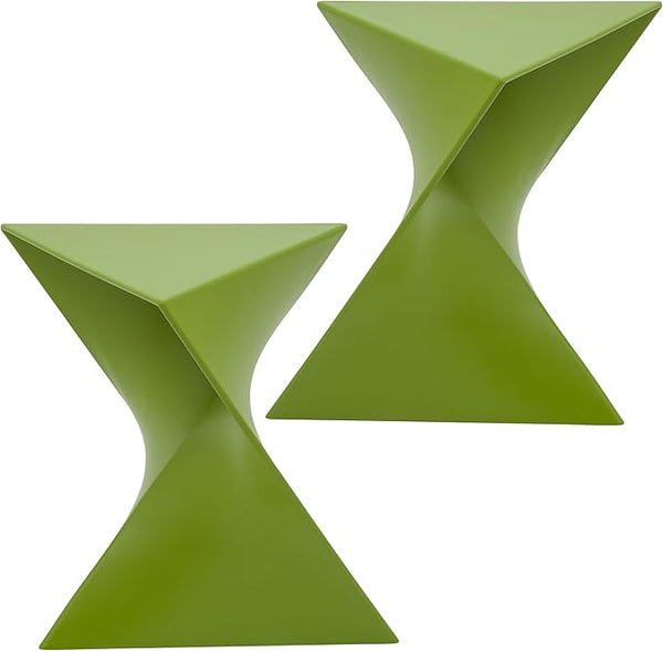 LeisureMod 15.75" Triangular Side Table, Stackable Plastic Accent End Table for Indoor & Outdoor Use - Photo 1