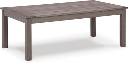 Signature Design by Ashley Hillside Barn Contemporary Weather Resistant Outdoor Coffee Table, Dark Brown