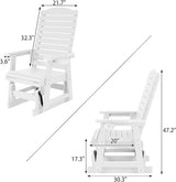 Poly Lumber Patio Glider with Cup Holders, High Backrest and Deep Contoured Seat, HIPS Material, All-Weather Resistant - Photo 2