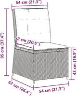 Outdoor Reclining Patio Sofa, Single Seat Wicker Rattan Chair with Adjustable Backrest - Photo 2