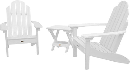 highwood Classic Westport Adirondack Chairs with Side Table, White