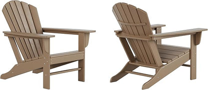 WestinTrends Dylan Outdoor Adirondack Chair (Set of 2), Weathered Wood