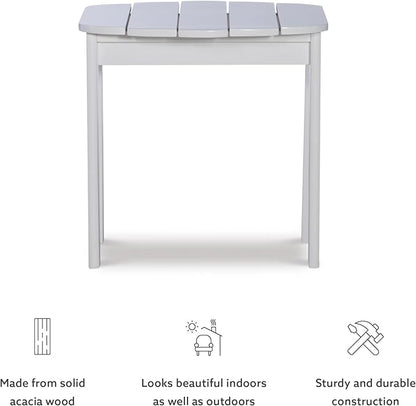 Linon Adirondack, White End Table, 18.5"D x 18.11"W x 18.11"H