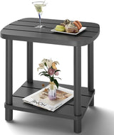 Outdoor Side Table, Adirondack Outdoor Patio Table, Bamboo Small Patio End Tables for Pool, Porch, Backyard - Photo 1