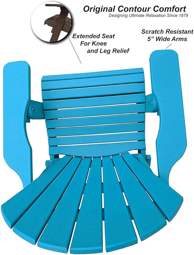DuraWeather Poly® Classic King Size Folding Adirondack Chair (Aruba Blue)