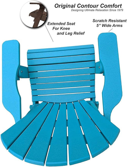 DuraWeather Poly® Classic King Size Folding Adirondack Chair (Aruba Blue)