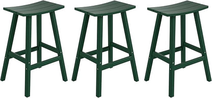 WestinTrends Malibu Malibu 29 Inch High Backless Seat Bar Stools (Set of 3), Dark Green