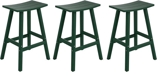 WestinTrends Malibu Malibu 29 Inch High Backless Seat Bar Stools (Set of 3), Dark Green