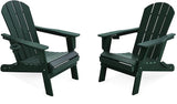 LOUNZY Folding Adirondack Chair Set of 2, Green - Photo 1