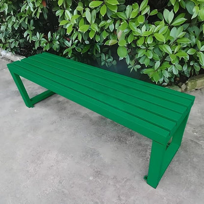 Garden Benches for Outdoors 2-Person Patio Bench Park Seat Metal Bench Backless Seat Weatherproof Chair for Backyard Front Porch Entryway, 3.3ft 3.9ft 4.9ft 5.9ft(Green,3.93ft)