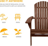 Outvita Wood Adirondack Chair, Folding Wooden Lounge Seating - Photo 4