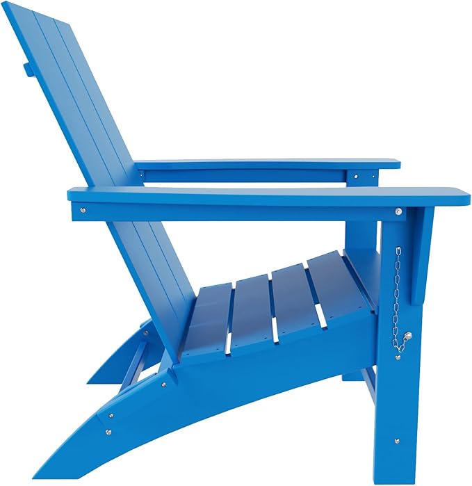 WestinTrends Ashore Modern Outdoor Folding Adirondack Chair (Set of 2), Pacific Blue