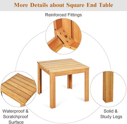 Giantex Adirondack Chairs with Table, 3PCS Wooden W/Two Lounger Chairs with One Side Table for Yard, Patio, Garden, Poolside and Balcony Outdoor& Indoor Adirondack Chairs with Table Set