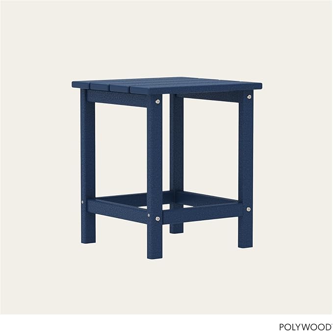 Polywood Long Island Side Table, 15.13in. x 14.75in. x 18in, Navy