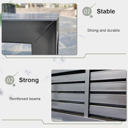 2 Seater Garden Bench,Metal Outdoor Bench,Heavy Duty Front Porch Benches,Patio Furniture Seating,for Lawn Yard Balcony Park,880lb Capacity(White,71 Inch)