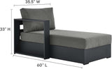 Modway Tahoe Aluminum 4-Piece Outdoor Patio Furniture Gray Charcoal, Modular Sectional Sofa Set with Chaise Lounges - Photo 2