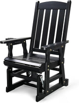 VINGLI Wooden Patio Glider, Heavy Duty 600 LBS Outdoor Glider with Cup Holders - Photo 1