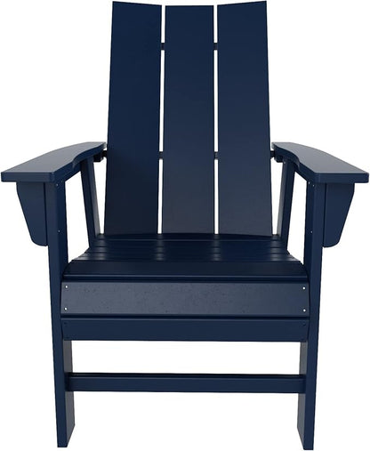 WO WESTIN OUTDOOR HDPE Shoreside Modern Curveback Adirondack Dining Chair,Navy Blue