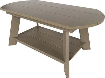 WestinTrends Tuscany Outdoor Coffee Table, All Weather HIPS 2 Tier Patio Adirondack Coffee Table, Taupe